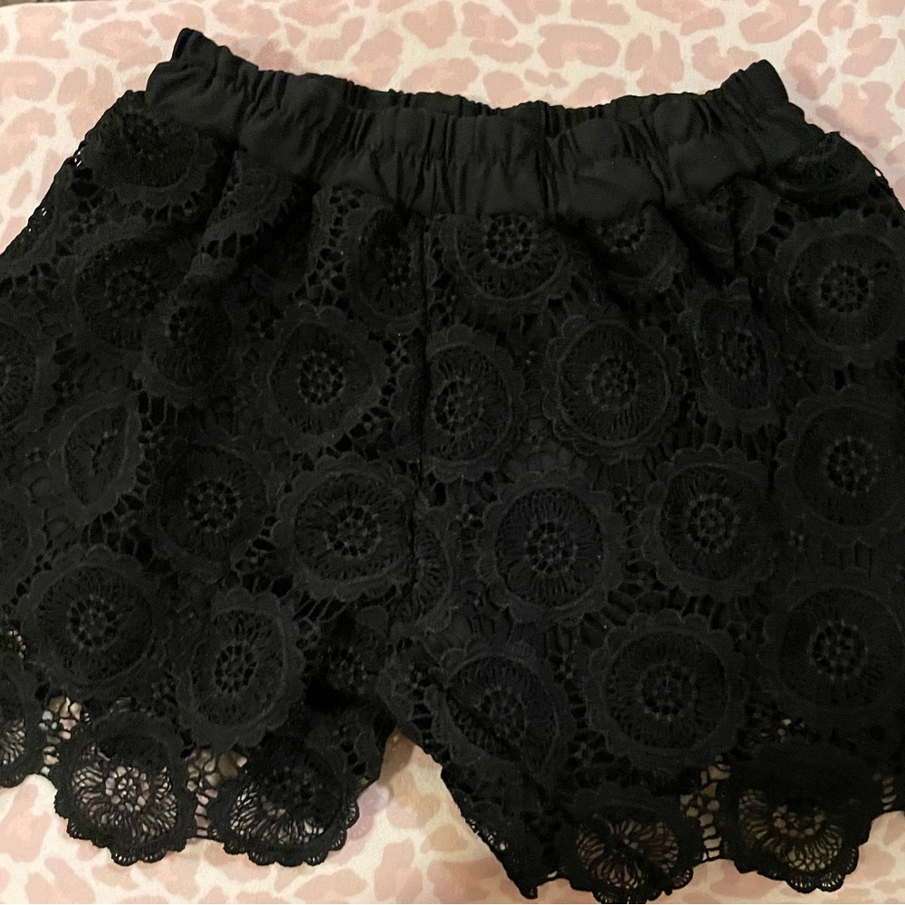 Black lace shorts